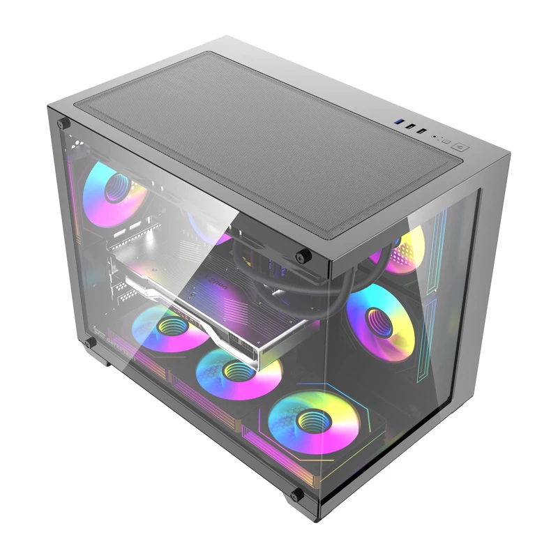Caixa de computador DarkFlash B275 PRO (preta) com 6 ventoinhas pré-instaladas