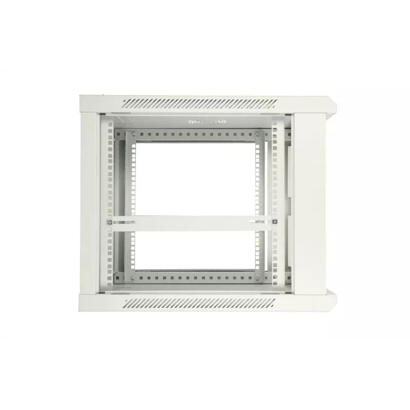 Armário Rackmount Extralink 12U 600x450 ASP cinzento montado na parede, porta metálica