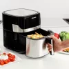 Fritadeira de ar quente Taurus Air Fry 7S 1600W 6,5L, aço inoxidável, 8 programas, 80–200°C, controlo tátil