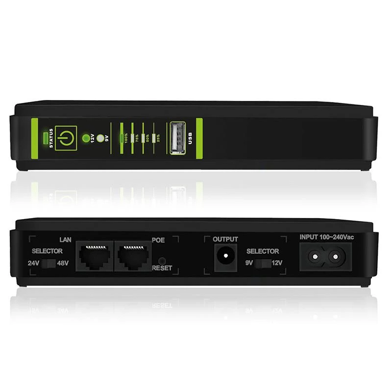 Tecnoware ERA PLUS DC FGCERAPLDC252 UPS de corrente contínua, 9/12 V DC, PoE 24/48 V DC, USB 5 V DC, 8800 mAh