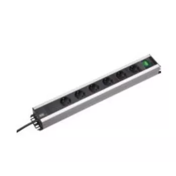 Extensão elétrica Bachmann 300.008 2 m 6 tomadas preto, cinzento