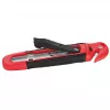WEDO 78805 x-ato de segurança Standard, lâmina trapezoidal, retração automática da lâmina, bloqueio de segurança, incl. cortador de película, preto/vermelho