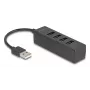 Hub USB DeLOCK 64334 Type-A 480 Mbit/s Preto