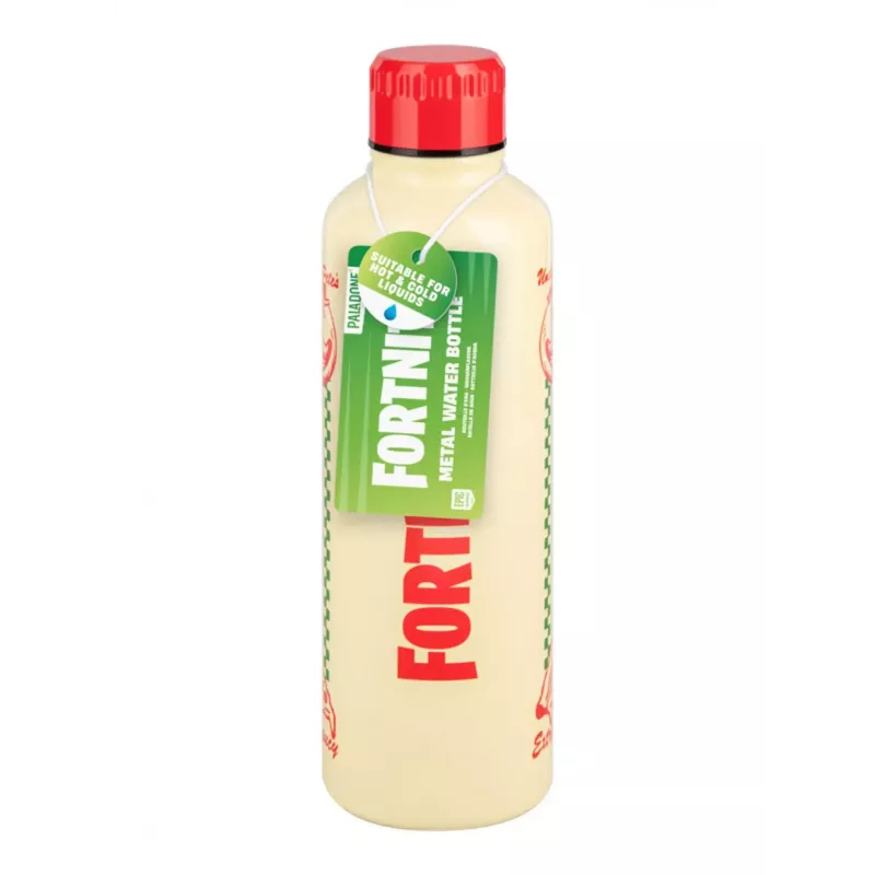 Garrafa desportiva Paladone Fortnite Metal PP14736FO 500 ml, acabamento metálico, tampa de rosca