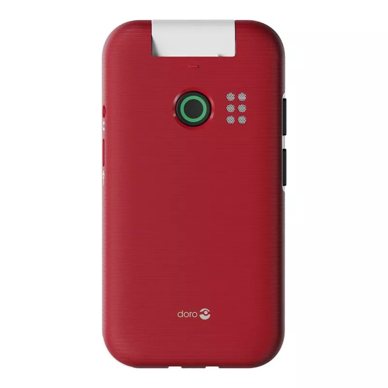 Telemóvel Doro Leva E22, 2,8 polegadas (7,11 cm) ecrã, Single SIM, câmara 0,3 MP, 1150 mAh, 127,8 g, vermelho/branco
