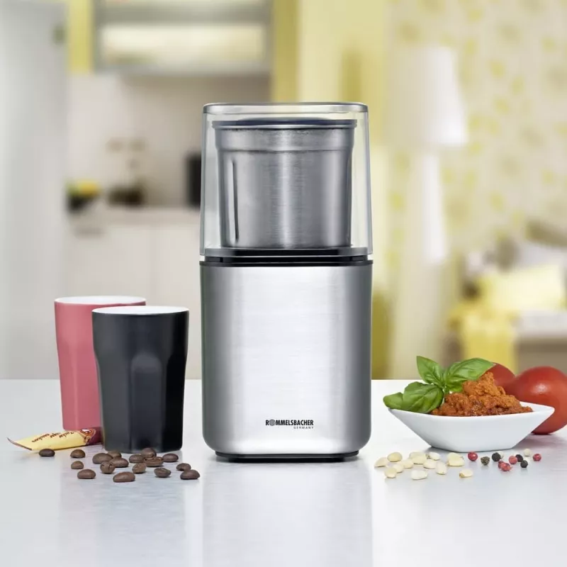 Rommelsbacher moinho de especiarias e café aço inoxidável prateado EGK 200 (EGK 200)