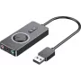 Vention CDRBF placa de som externa USB 2.0, jack, controlo de volume, 48 kHz, 1 m