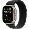 Pulseira Apple 49mm preta Trail Loop M/L Natural Titanium Finish
