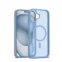 Capa Crong Hybrid Matte Magnetic MagSafe para iPhone 17 — azul translúcido, PC+TPU