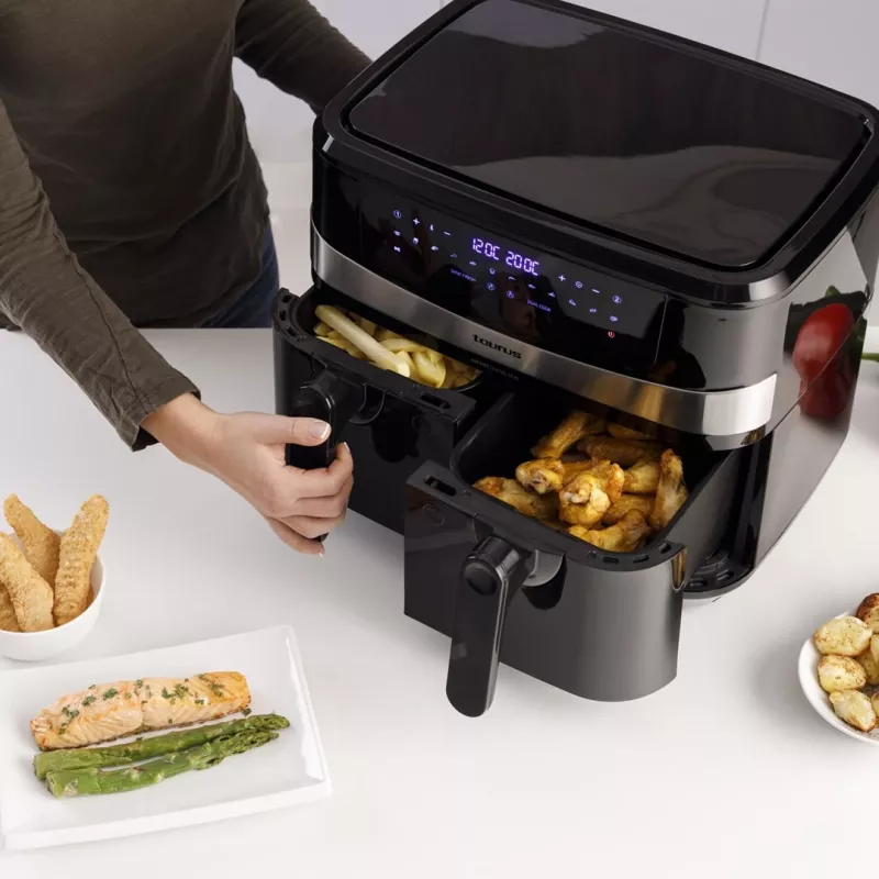 Taurus Air Fry Digital Duo Duplo 9 L 2200 W fritadeira de ar quente preto