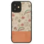 Capa protetora Man and Wood para iPhone 12 mini — flor rosa sobre preto