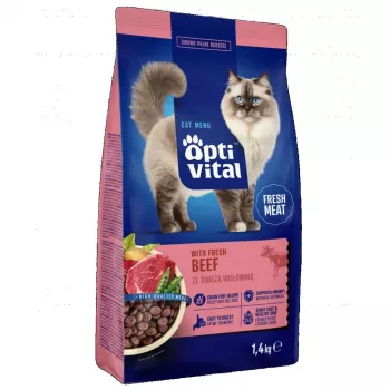 OPTIVITAL Com carne de vaca fresca - Alimento seco para gatos - 1,4kg