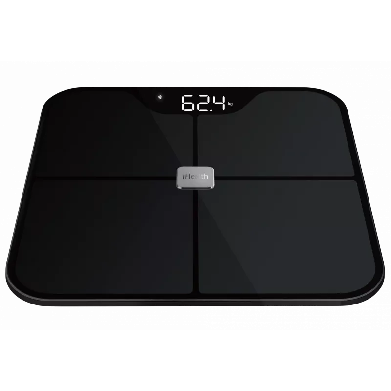 Balança de gordura corporal iHEALTH Nexus Pro HS2SPRO — sem fios, peso máx. 181 kg, medição de IMC, preta