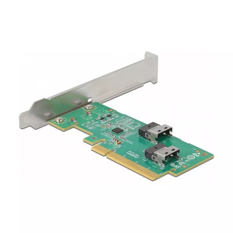 Placa DeLOCK PCI Express 4.0 x8 para 2 x SFF-8654 4i NVMe internos Low Profile