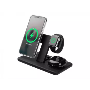 Fixed | Estação de carregamento sem fios MagPowerstation 3 em 1 com suporte MagSafe | FIXMPOS-BK | preto