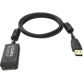 Cabo USB USB 2.0 Vision TC 5MUSBEXT+/BL preto 5 m