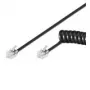 Cabo espiral para auscultador de telefone Wentronic Goobay CCA (alumínio revestido a cobre), preto, 7 m – ficha RJ10 (4P4C) macho para ficha RJ10 (4P4C) macho (68003)