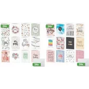 Conjunto de cartões de felicitações sigel DS704 — cartões A6 brancos, papel 250 g/m², interior em branco
