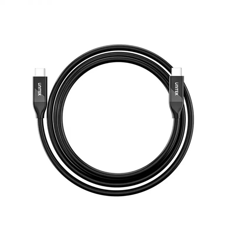 Cabo USB-C Unitek C14100ABK01-2M – 2 m, 100 W Power Delivery, 40 Gbit/s dados
