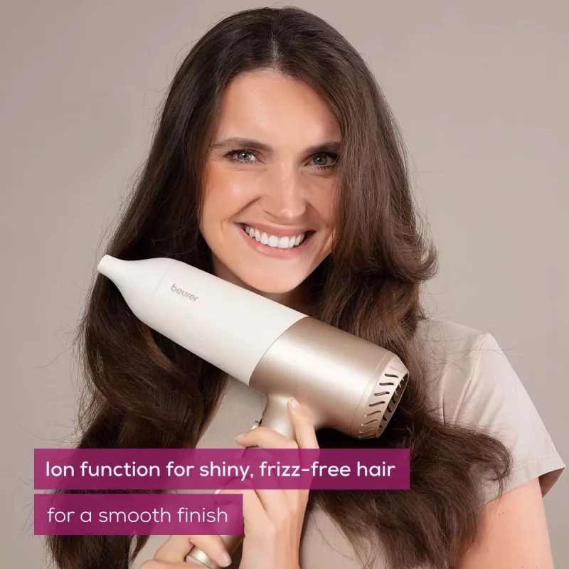 Beurer HC 70 ICONIC Pro secador de cabelo, 2100 W, iónico, 3 temperaturas / 2 velocidades, dourado