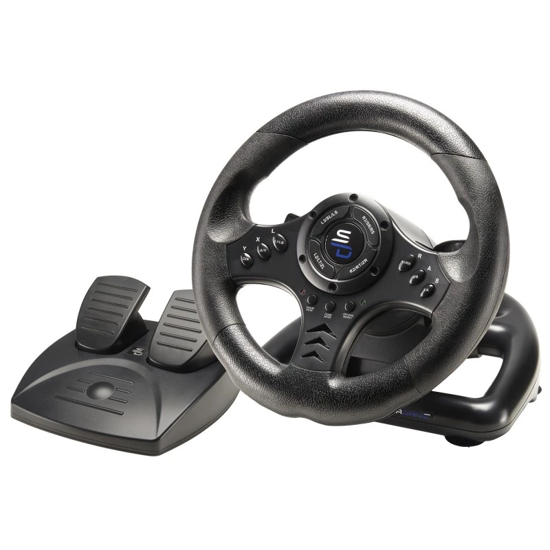 Volante + pedais Subsonic SA5426-NG preto USB rotação 180°