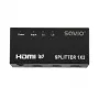Divisor de vídeo HDMI SAVIO CL-42 — 2 saídas HDMI, 1920x1080, cor de 36 bits, caixa metálica, 5V/1A