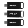 PNY Elite 128 GB USB-C 3.2 Gen 1 pen USB, pack de 3 (Retail)
