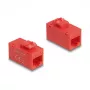 Módulo Keystone DELOCK 90641, construção plana, conector fêmea RJ-45, vermelho