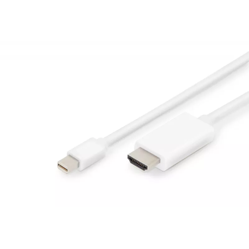 Digitus ASSMANN - Cabo adaptador - Mini DisplayPort macho para HDMI macho - 2 m - isolamento triplo - branco - moldado, suporte 4K (AK-340304-0
