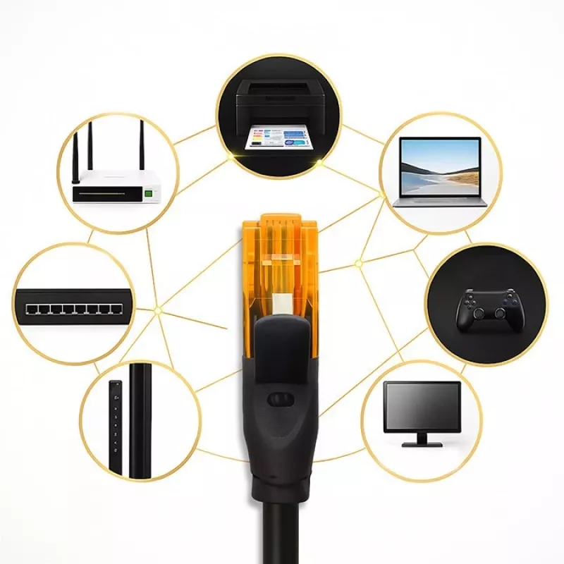 Cabo de rede Ethernet QOLTEC CAT6, 2×RJ45, 20 m, preto
