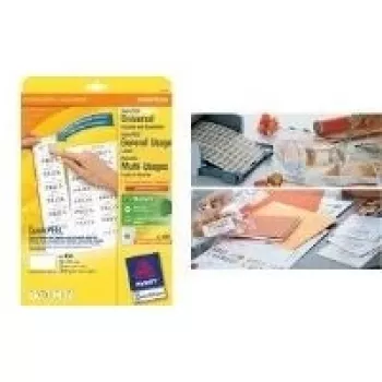 Etiquetas universais Avery Zweckform 6121, 38 x 21,2 mm, 25 folhas/1.625 etiquetas, branco (6121)