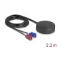 Antena de tejadilho omnidirecional DELOCK 4G GNSS exterior com FAKRA C e FAKRA D 2 dBi / 28 dB 2,2 m RG-174 preta