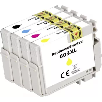 Renkforce Pack combinado de tinta substitui Epson 603XL (C13T03A645) compatível preto, ciano, magenta, amarelo RF-I-E-603XLBKCMY4PK RF-5655898 (RF-5655898)