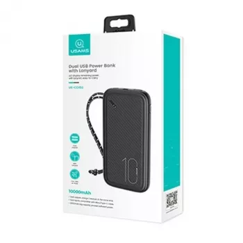 Powerbank portátil USAMS PB56 10000 mAh 2x USB / USB-C / MicroUSB carregamento rápido