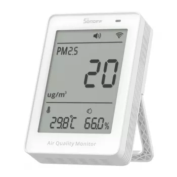 Medidor de qualidade do ar WiFi LCD Sonoff AirGuard PM2.5 SAWF-07P