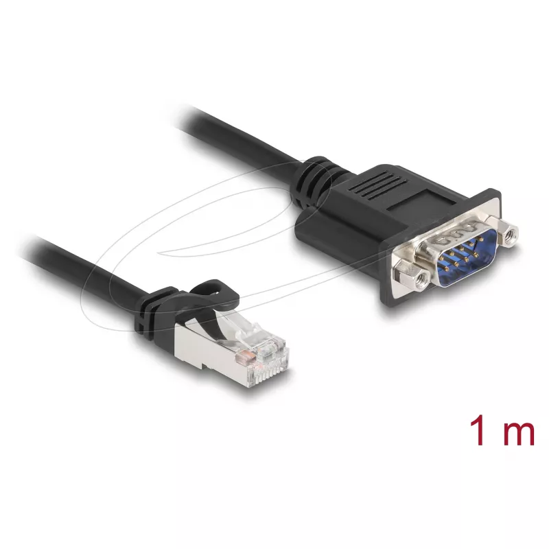 DeLOCK 64351 cabo CAN Bus ficha RJ45 para ficha D-Sub de 9 pinos, Cat.5e STP, 1 m, preto