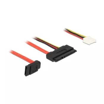 Cabo SATA DeLOCK 0,3 m SATAIII 7p + Floppy 4p/SATAIII 22p