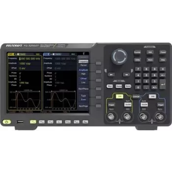 VOLTCRAFT FG-32502T gerador de funções alimentado por rede 1 µHz - 250 MHz 2 canais arbitrário, ruído, pulso, onda quadrada, sinusoidal, triangular (FG-32502T)