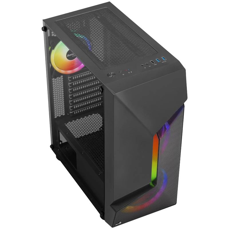 Aerocool Scape-G-BK-v2 Midi-Tower, Tempered Glass, FRGB - preto