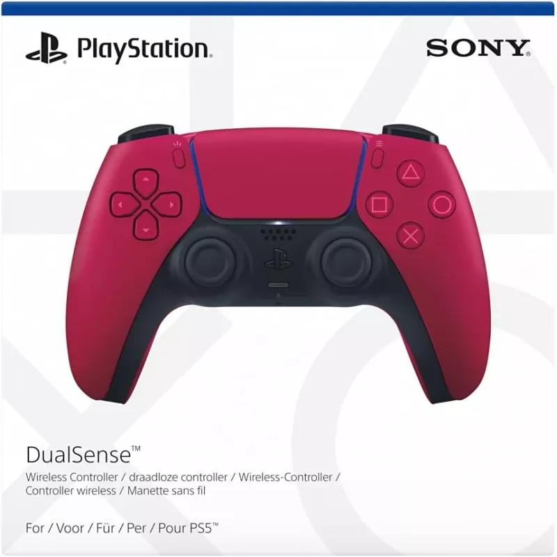 Comando Sony DualSense v3 vermelho — Bluetooth/USB, USB-C, bateria integrada, PS5, 160×106×66 mm