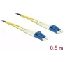 Cabo de fibra ótica DeLOCK 86545 0,5 m LC amarelo
