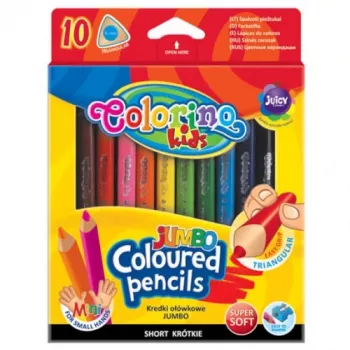 Lápis de cor Colorino JUMBO triangulares — 10 cores, 8,9 cm