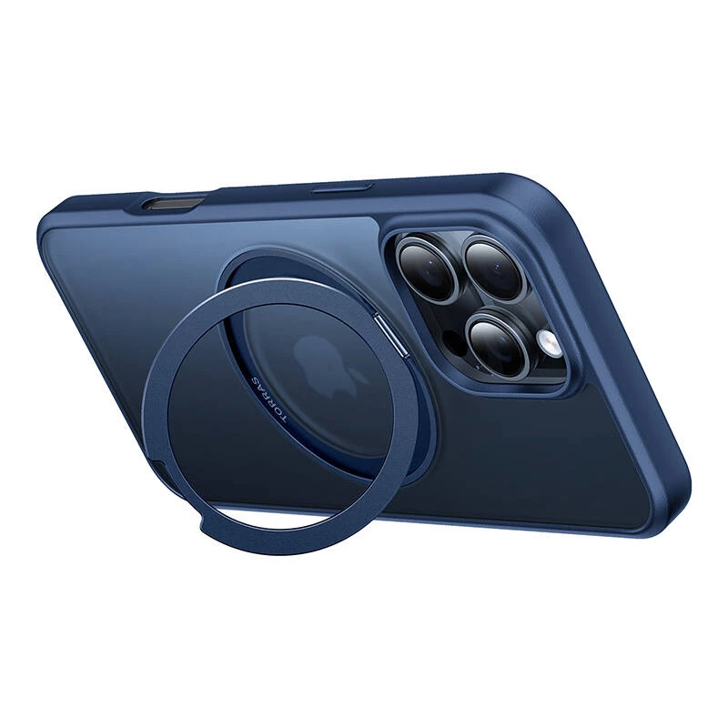 Capa protetora Torras Ostand Pro para iPhone 16 Pro, azul, design fino