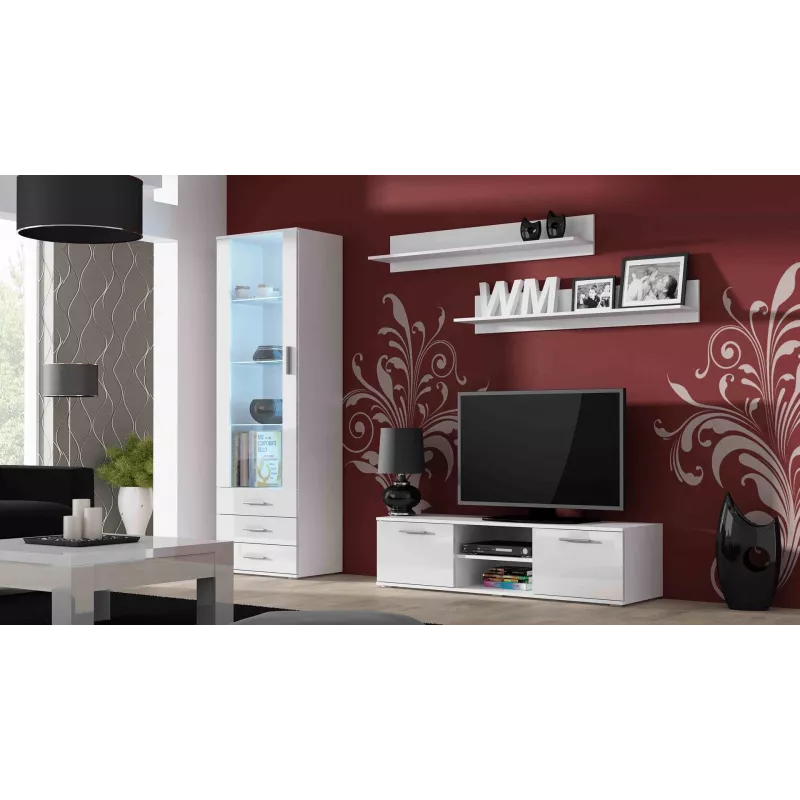Suporte de TV Cama SOHO 140 branco/branco brilhante
