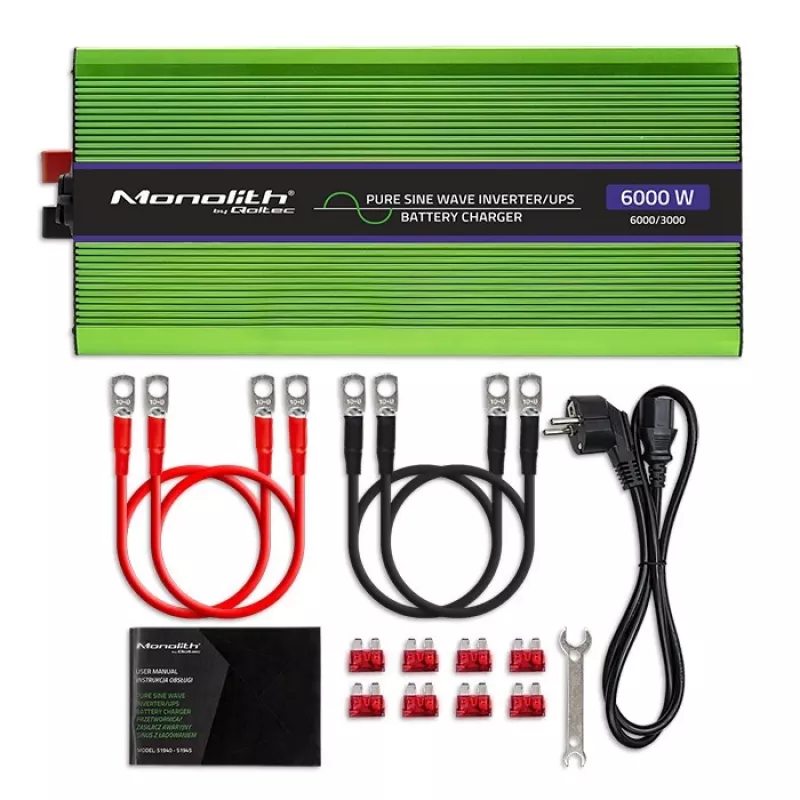 Inversor automóvel Qoltec Monolith 6000 W Verde 12 V