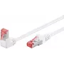 Cabo de rede Goobay CAT 6 1x 90° angular, S/FTP (PiMF), branco, 3 m - patilha de retenção em cima, LSZH isento de halogéneos, cobre (51552)