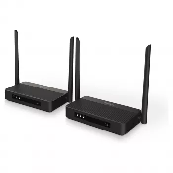 Conjunto de extensor HDMI KVM sem fios DIGITUS DS-55360 — transmissor e recetor, sem fios, 100 m, 4K/60 Hz, HDMI, USB-A/USB-C