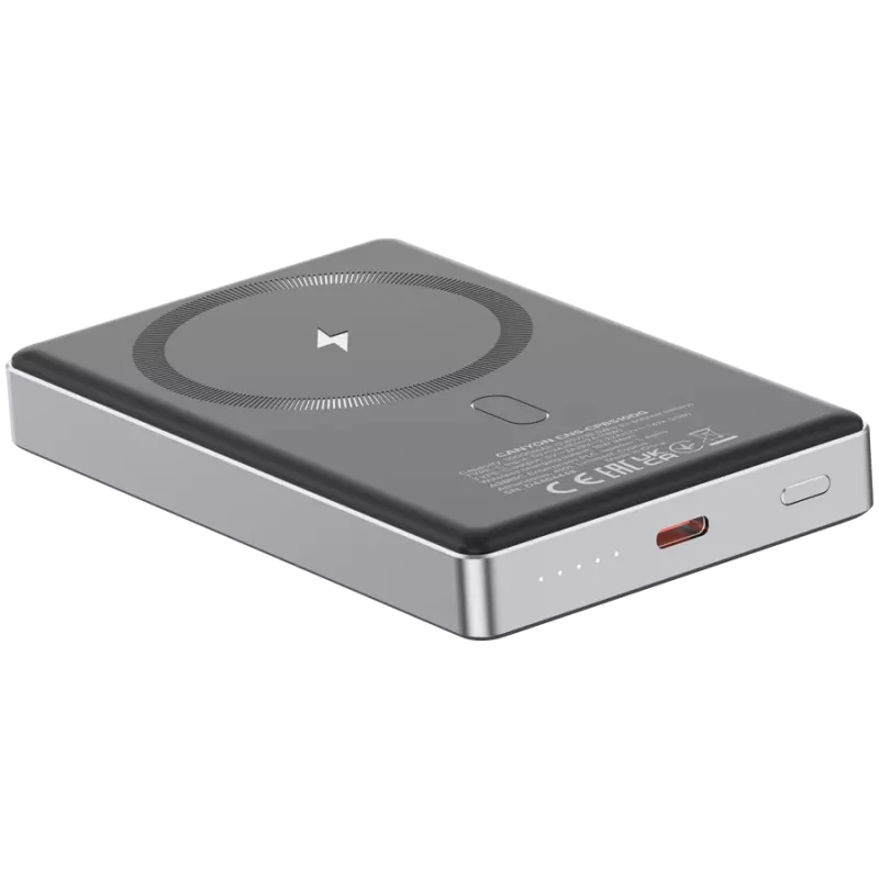 Canyon OnCharge 510 - Powerbank - 10.000 mAh - entrada USB-C - saída USB-C PD 20W + Wireless Magnet