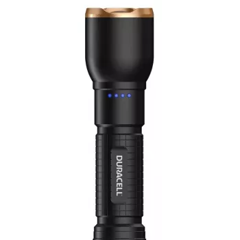 Lanterna Duracell DF2500R — preta, lanterna de mão recarregável