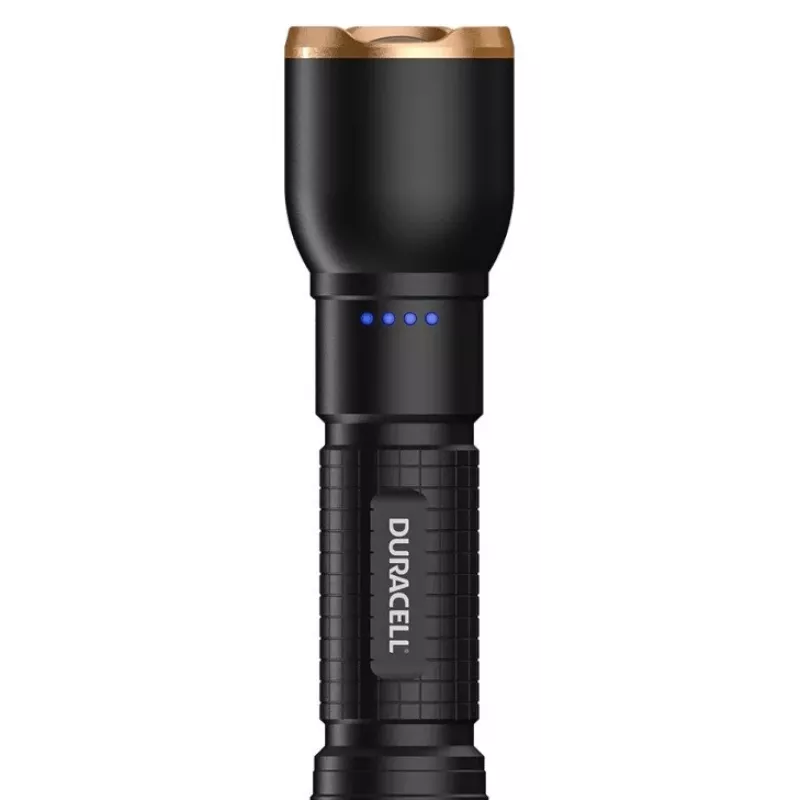 Lanterna Duracell DF2500R — preta, lanterna de mão recarregável